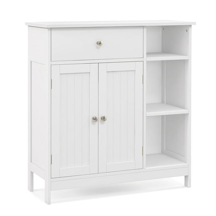 Bathroom Cabinet Floor Cabinet with Drawer and Open Compartments-White