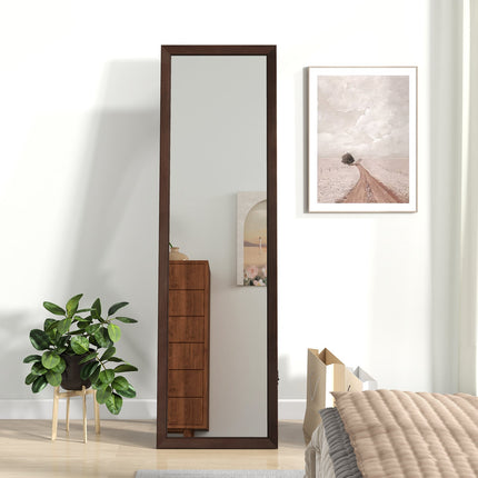 Full Length Mirror with Stand and Solid Wood Frame