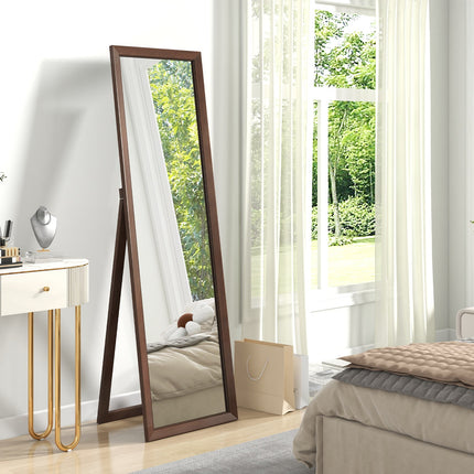 Full Length Mirror with Stand and Solid Wood Frame
