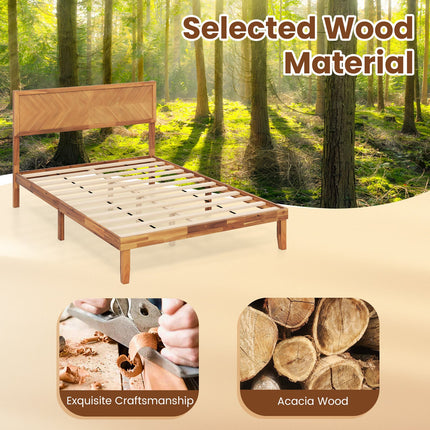Twin/Full/Queen Size Bed Frame with Headboard and Storage Space