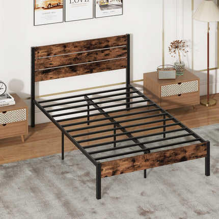 Full/King/Queen/Twin Size Bed Frame with High Headboard and Mute Bar