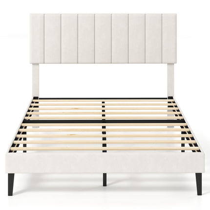 Full Size Velvet Upholstered Platform Bed Frame