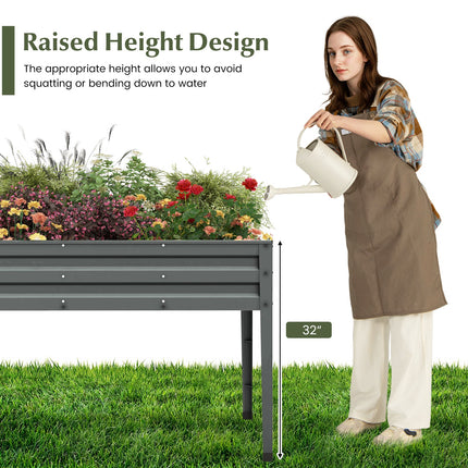 Galvanized Raised Garden Bed Elevated Planter Box with Legs and Drainage Hole