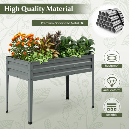 Galvanized Raised Garden Bed Elevated Planter Box with Legs and Drainage Hole
