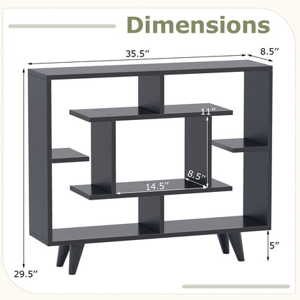 Geometric Bookcase with Anti-Tipping Kit and Storage Shelving Unit