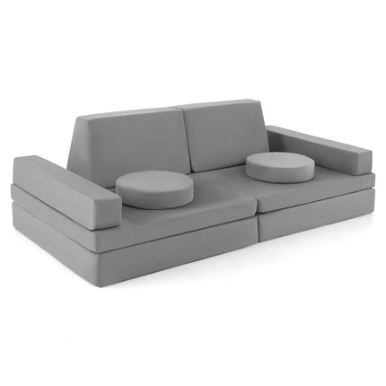 10-Piece Kids Play Couch Sofa with Portable Handle