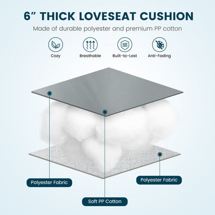 Indoor Outdoor Tufted Bench Cushion with Soft PP Cotton