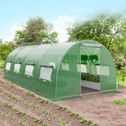 20 x 10 x 6.6 Feet Greenhouse with Windows and Doors for Outdoor-Green