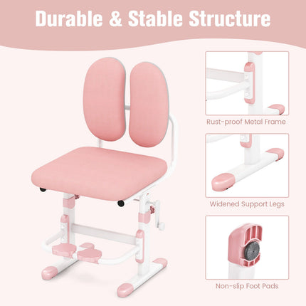 Ergonomic Height-adjustable Kids Study Chair with Double Back Support