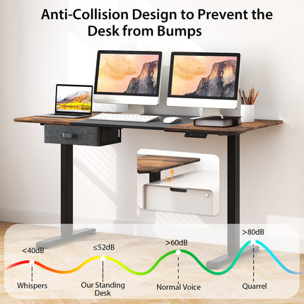 Height Adjustable Electric Standing Desk with USB Charging Port