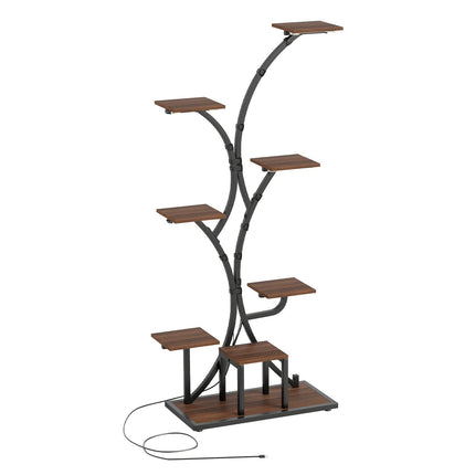 Indoor Plant Stand with Grow Lights 58" Tall 8-Tier Corner Metal Plant Shelf