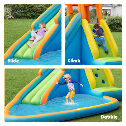 Inflatable Water Slide Kids Bounce House with 680W Blower