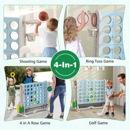 Jumbo 4-to-Score Game with Ring-toss and Basketball Hoop