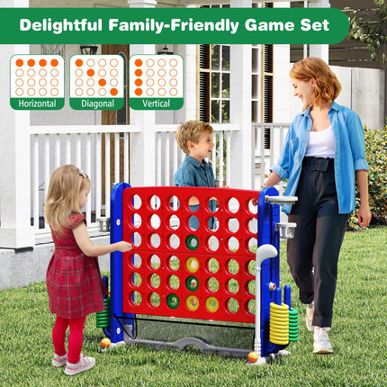 Jumbo 4-to-Score Game with Ring-toss and Basketball Hoop