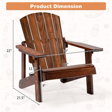 Kid's Adirondack Chair with High Backrest and Arm Rest