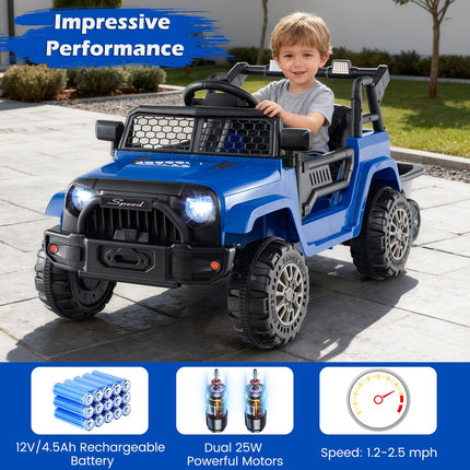 Kids Ride On UTV Car with Detachable Trailer 12V Battery Powered Ride On Truck