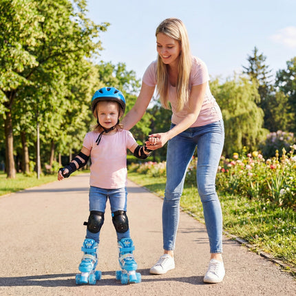 Kids Roller Skates 4 Sizes Adjustable with Light-up Wheels for Toddler Aged 3-4 (XS)