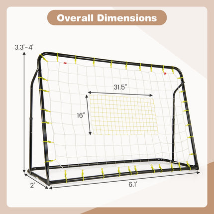 2-in-1 Kids Soccer Rebounder and Soccer Goal with Adjustable Height