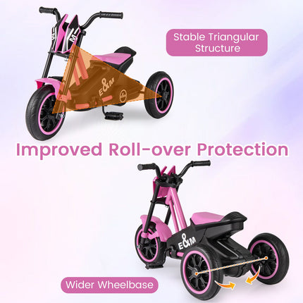 Kids Tricycle 3-Wheel Toddler Bike with Foot Pedals Forward Backward