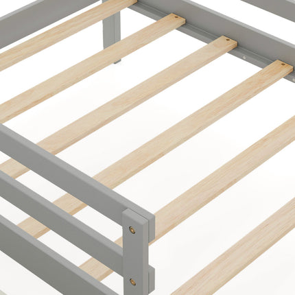 Kids Twin Size Bed with 2 Drawers Solid Wood Bed with Blackboard