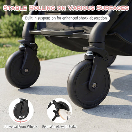 Lightweight Baby Stroller Compact Travel Stroller with One-Hand Folding
