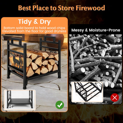 18.5 Inch Metal Firewood Rack with Dual Handles