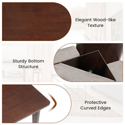 48 Inches Mid Century Dining Table for 4 with Rubber Wood Legs-Brown