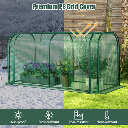 Mini Tunnel Greenhouse with Roll-up Zipper Door