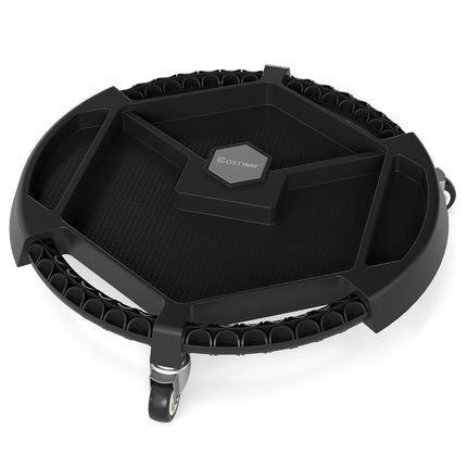 Mobile Automotive Tool Creeper with 3 Swivel Casters and 4 Compartments-Black