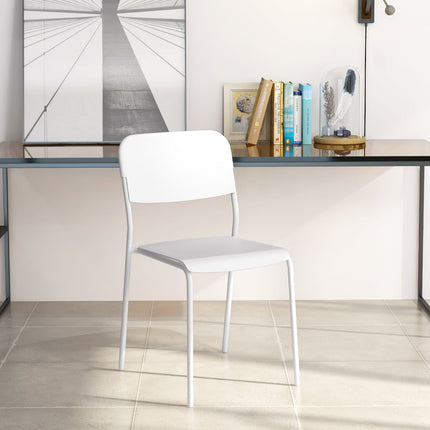Modern Dining Chairs Set of 4 with Tilted Backrest and Sturdy Metal Legs