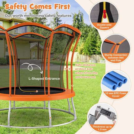 10 Feet Unique Flower Shape Trampoline with Galvanized Steel Frame