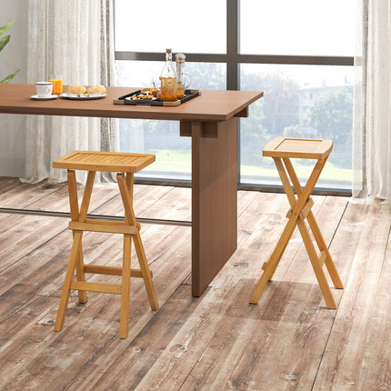 Set of 2 No Assembly Outdoor Bar Stools with Countered Seat