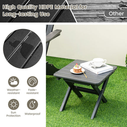 Outdoor Folding Side Table Foldable Weather-Resistant HDPE Adirondack Table