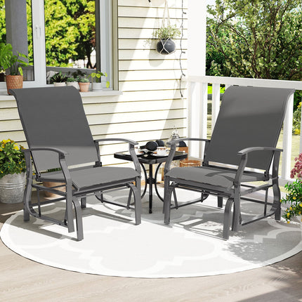 Outdoor Glider Chairs Set of 2 with Ergonomic Backrest and Seat