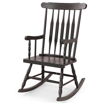 Rocking Chair with Solid Wooden Frame for Garden and Patio