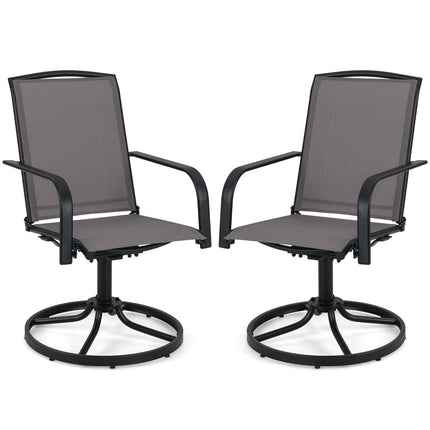 Outdoor Swivel Chairs Set of 2 with High Back and Breathable Seat