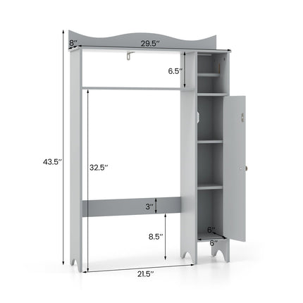Wood Over the Toilet Bathroom Space Saver with Paper Holder and Shelf
