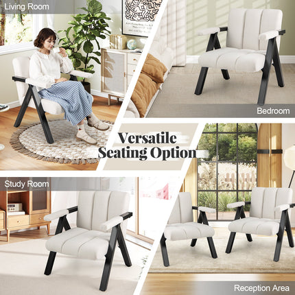 Oversized Accent Chair with Metal Frame and Armrests