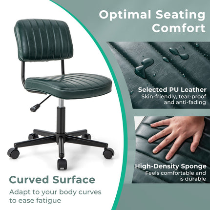 PU Leather Adjustable Office Chair Swivel Task Chair with Backrest