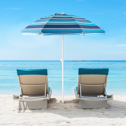 6.5 Feet Patio Beach Umbrella with Waterproof Polyester Fabric