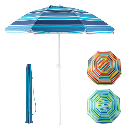 6.5 Feet Patio Beach Umbrella with Waterproof Polyester Fabric