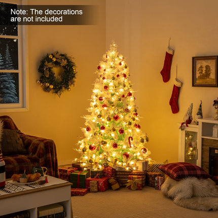 Pre-Lit Artificial Christmas Tree with Snow Flocked Branch Tips