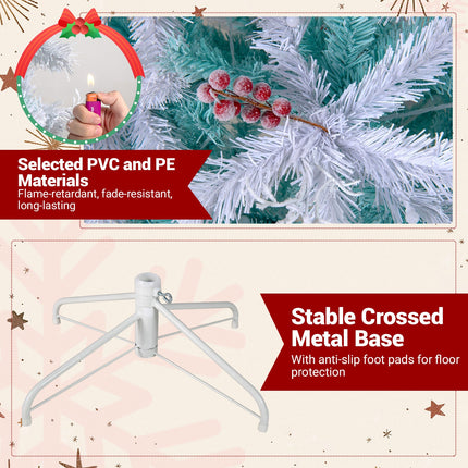Pre-Lit Artificial Christmas Tree with Snow Flocked Branch Tips
