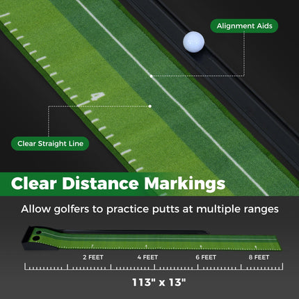 Putting Green Indoor Golf Putting Mat with Auto Ball Return 3 Putting Practice Balls