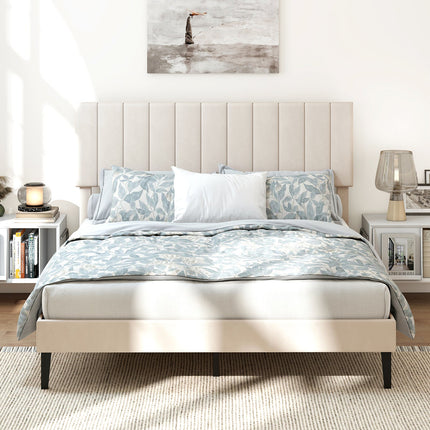 Full Size Velvet Upholstered Platform Bed Frame
