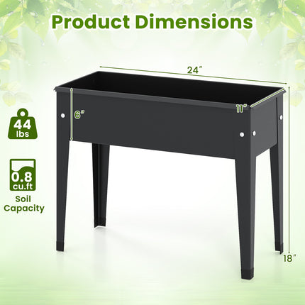 Raised Garden Bed Elevated Metal Planter Box with Legs Drainage Holes