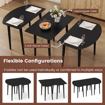 Rectangular Wooden Dining Table for 2-4 34 Inch Farmhouse Solid Wood Kitchen Table