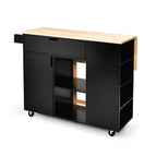 Leaf Kitchen Island With Rubber Wood Top