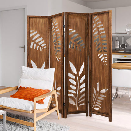 Room Divider 5.6 FT Folding Partition Stand with Double Action Metal Hinges