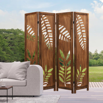 Room Divider 5.6 FT Folding Partition Stand with Double Action Metal Hinges